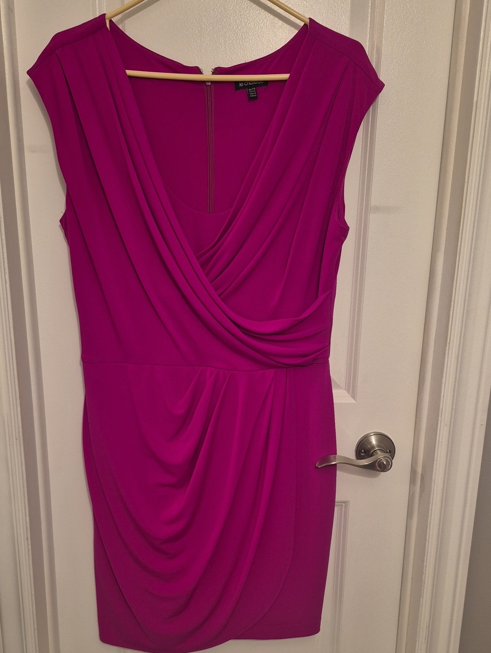 Alfani Sleeveless Draped Midi Dress in Fuchsia